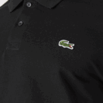 Men Lacoste V0ZN816 Black 031 Lettered Band Ultra-Lightweight Cotton Polo - Image 5