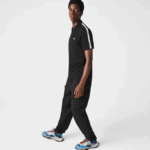 Men Lacoste V0ZN816 Black 031 Lettered Band Ultra-Lightweight Cotton Polo - Image 6