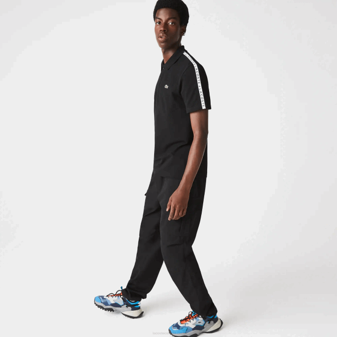 Men Lacoste V0ZN816 Black 031 Lettered Band Ultra-Lightweight Cotton Polo - Image 6