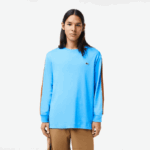 Men Lacoste V0ZN817 Blue 4XA Contrast Band T-Shirt