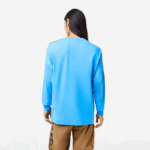 Men Lacoste V0ZN817 Blue 4XA Contrast Band T-Shirt - Image 3