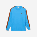 Men Lacoste V0ZN817 Blue 4XA Contrast Band T-Shirt - Image 4