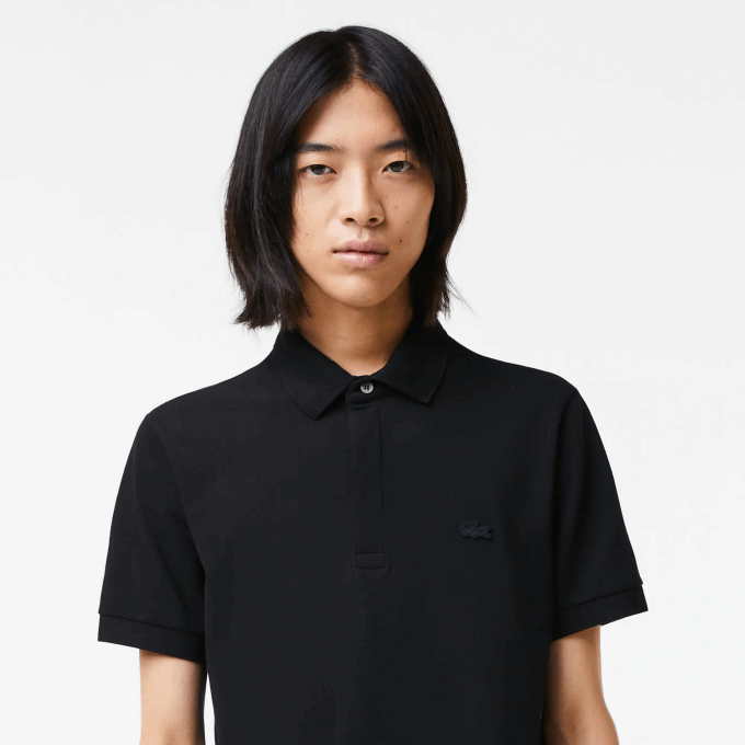 Men Lacoste V0ZN81 Black 031 Smart Paris Stretch Cotton Pique Polo - Image 2