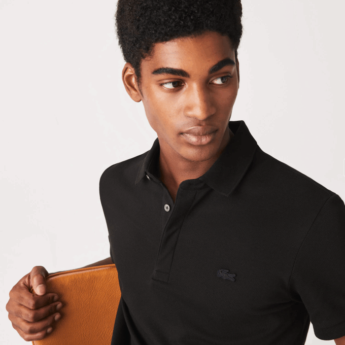 Men Lacoste V0ZN81 Black 031 Smart Paris Stretch Cotton Pique Polo - Image 6