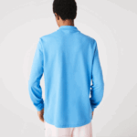 Men Lacoste V0ZN821 Blue 4XA Original L.12.12 Long Sleeve Polo - Image 3