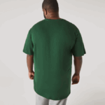 Men Lacoste V0ZN823 Green 132 Regular Fit Ribbed V-Neck Cotton Polo Shirt (Plus Size) - Image 3