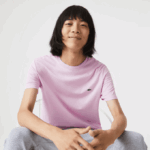 Men Lacoste V0ZN824 Pink Z4H Crew Neck Pima Cotton Jersey T-Shirt