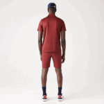 Men Lacoste V0ZN825 Bordeaux Red Green Blue YJY SPORT Tricolor Stripe Golf Polo - Image 3