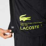 Men Lacoste V0ZN828 Black Yellow 9Y2 SPORT Stretch Jersey T-Shirt - Image 7