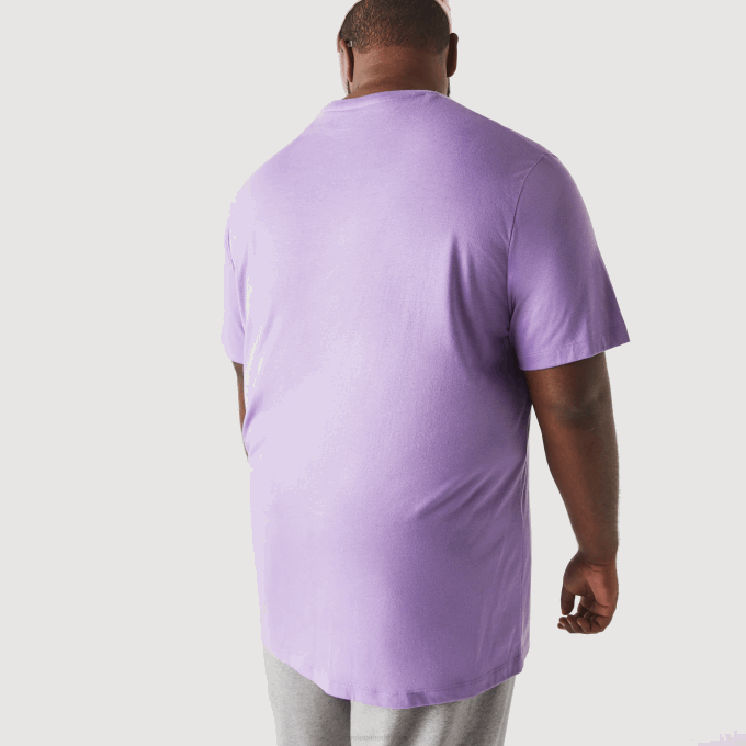 Men Lacoste V0ZN829 Purple GFU Crew Neck XL Cotton Jersey T-Shirt - Image 3