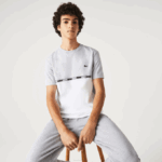 Men Lacoste V0ZN831 Grey Chine White MTG Branded T-Shirt