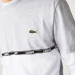 Men Lacoste V0ZN831 Grey Chine White MTG Branded T-Shirt - Image 4