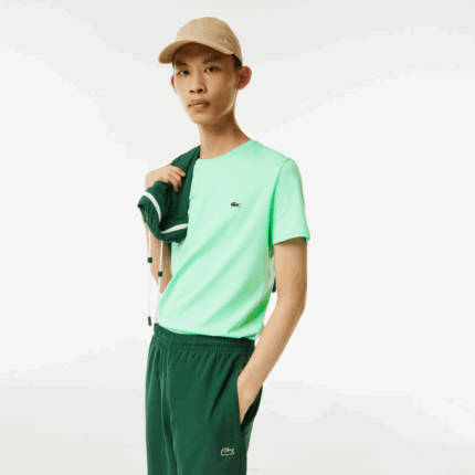 Men Lacoste V0ZN833 Light Green 0VZ Crew Neck Pima Cotton Jersey T-Shirt