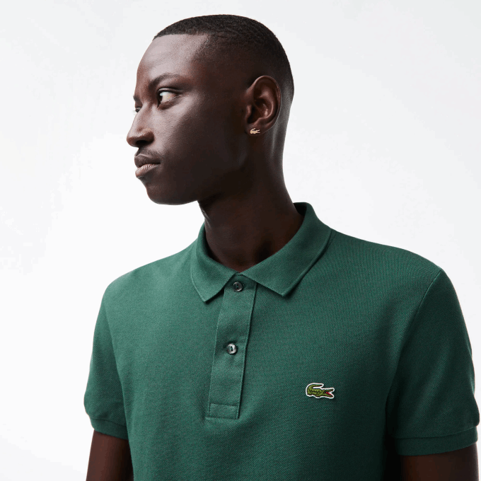 Men Lacoste V0ZN834 Green 5HX Original L.12.12 Slim Fit Polo - Image 2