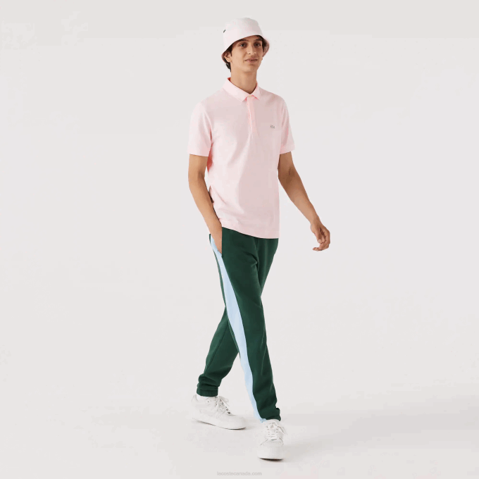 Men Lacoste V0ZN835 Light Pink T03 Smart Paris Stretch Cotton Pique Polo - Image 2