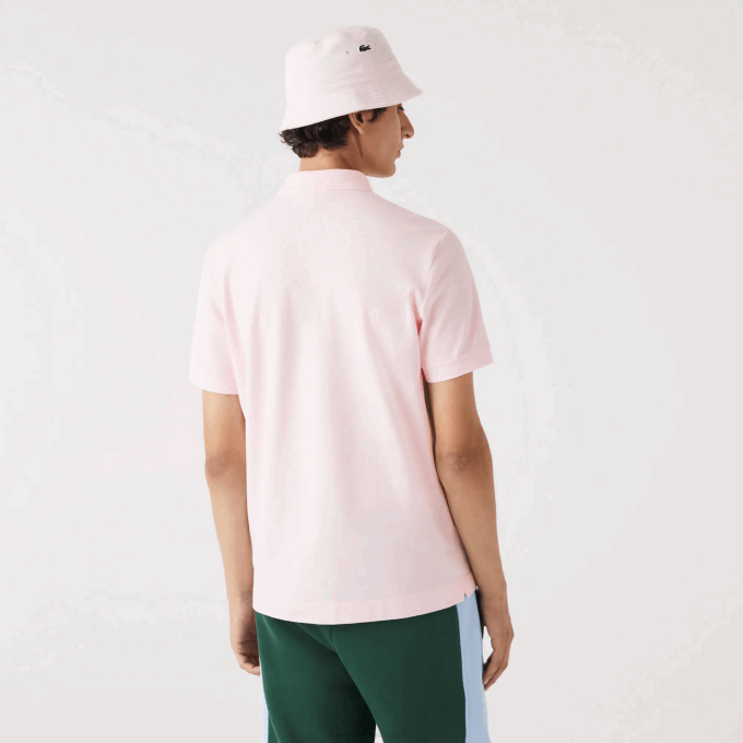 Men Lacoste V0ZN835 Light Pink T03 Smart Paris Stretch Cotton Pique Polo - Image 3