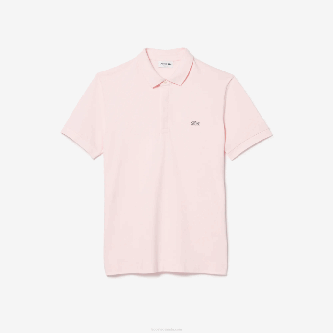 Men Lacoste V0ZN835 Light Pink T03 Smart Paris Stretch Cotton Pique Polo - Image 4
