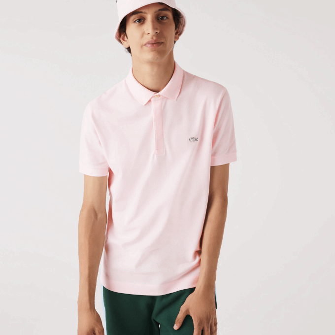 Men Lacoste V0ZN835 Light Pink T03 Smart Paris Stretch Cotton Pique Polo - Image 7