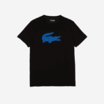 Men Lacoste V0ZN836 Black Blue 985 SPORT 3D Print Crocodile Breathable Jersey T-Shirt - Image 5