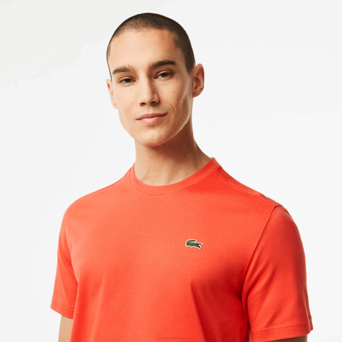Men Lacoste V0ZN83 Orange 02K SPORT Breathable T-Shirt - Image 2