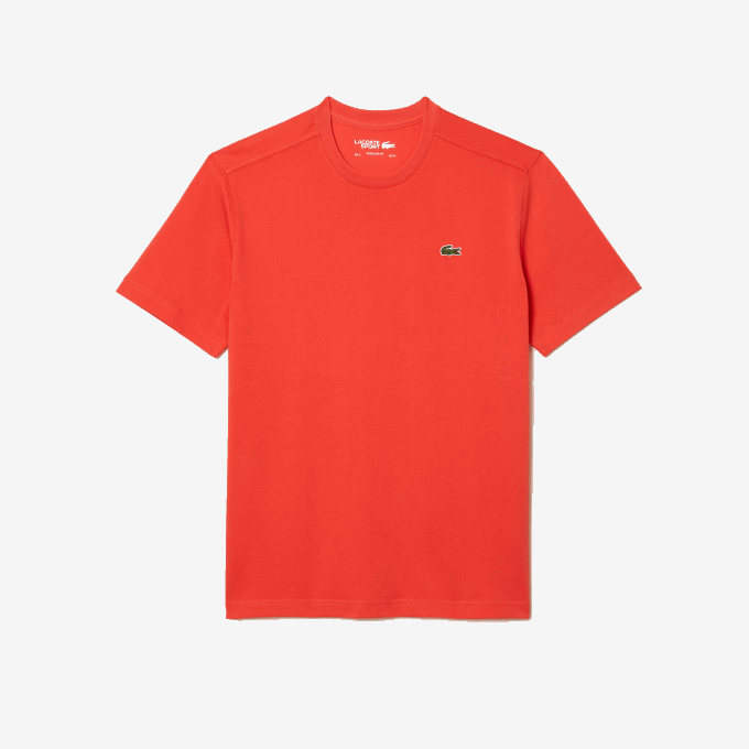 Men Lacoste V0ZN83 Orange 02K SPORT Breathable T-Shirt - Image 4