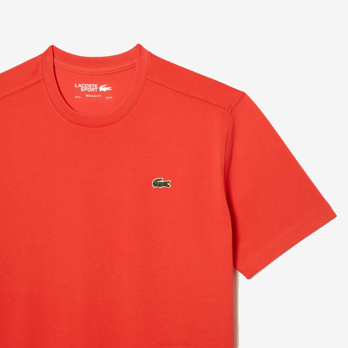Men Lacoste V0ZN83 Orange 02K SPORT Breathable T-Shirt - Image 5