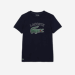 Men Lacoste V0ZN840 Navy Blue 166 SPORT Crocodile Print Jersey T-Shirt - Image 4