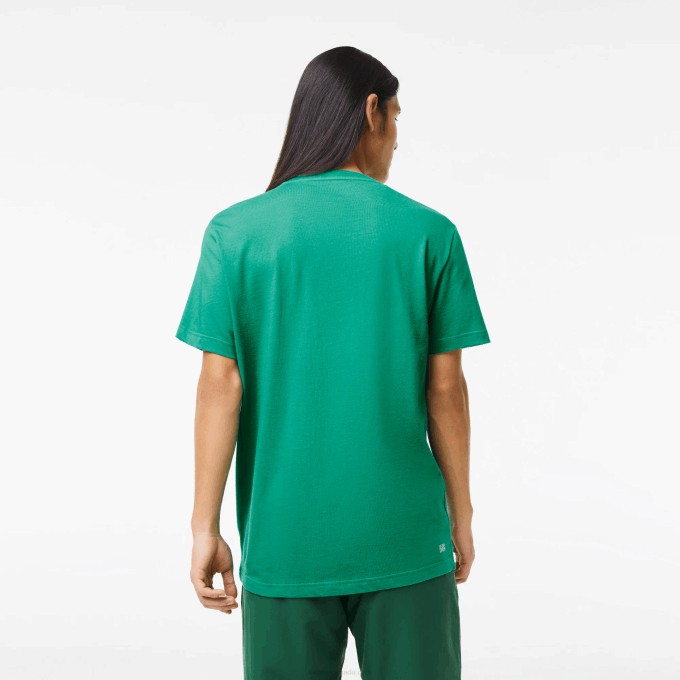 Men Lacoste V0ZN842 Green HD2 SPORT Crocodile Print Jersey T-Shirt - Image 3