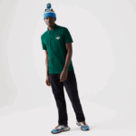 Men Lacoste V0ZN843 Green 3M2 Regular Fit Crocodiles Organic Cotton Polo Shirt - Image 2