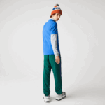 Men Lacoste V0ZN844 Blue QPT Regular Fit Crocodiles Organic Cotton Polo Shirt - Image 3