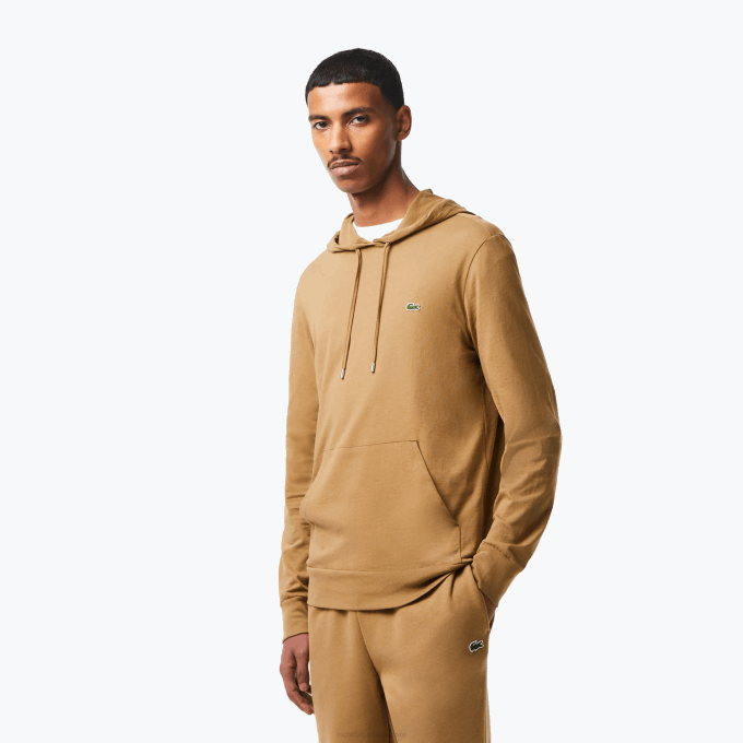 men_lacoste_v0zn845_brown_z0w_hooded_cotton_jersey_sweatshirt.png Men Lacoste V0ZN845 Brown Z0W Hooded Cotton Jersey Sweatshirt - Image 1