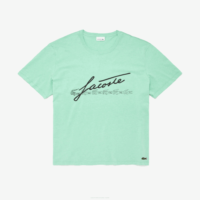 men_lacoste_v0zn850_green_hcv_xl_signature_print_t_shirt.png Men Lacoste V0ZN850 Green HCV XL Signature Print T-Shirt - Image 1