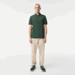 Men Lacoste V0ZN854 Green 5HX Smart Paris Stretch Cotton Pique Polo - Image 2