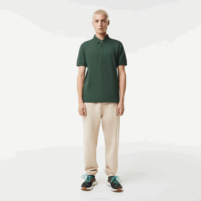 Men Lacoste V0ZN854 Green 5HX Smart Paris Stretch Cotton Pique Polo - Image 2