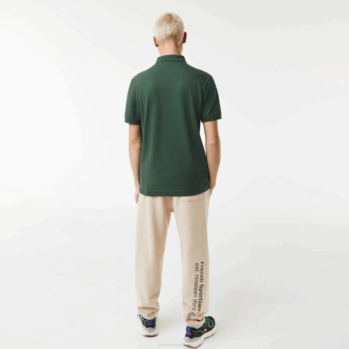 Men Lacoste V0ZN854 Green 5HX Smart Paris Stretch Cotton Pique Polo - Image 3