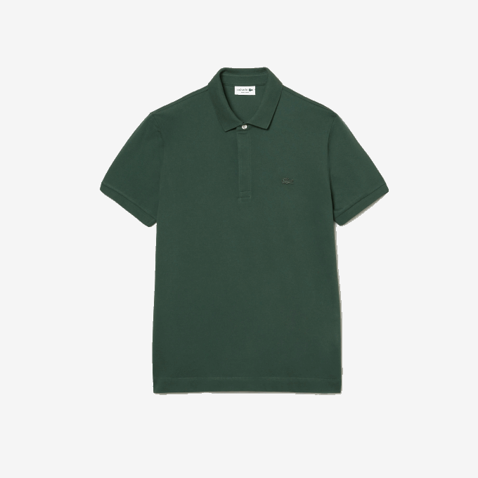 Men Lacoste V0ZN854 Green 5HX Smart Paris Stretch Cotton Pique Polo - Image 4