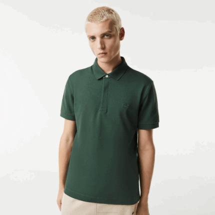 Men Lacoste V0ZN854 Green 5HX Smart Paris Stretch Cotton Pique Polo