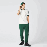 Men Lacoste V0ZN855 White 70V Regular Fit Contrast Collar T-Shirt - Image 2