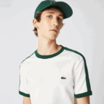 Men Lacoste V0ZN855 White 70V Regular Fit Contrast Collar T-Shirt