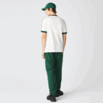 Men Lacoste V0ZN855 White 70V Regular Fit Contrast Collar T-Shirt - Image 3