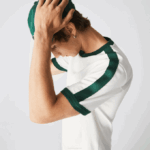 Men Lacoste V0ZN855 White 70V Regular Fit Contrast Collar T-Shirt - Image 4