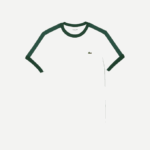 Men Lacoste V0ZN855 White 70V Regular Fit Contrast Collar T-Shirt - Image 5