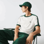 Men Lacoste V0ZN855 White 70V Regular Fit Contrast Collar T-Shirt - Image 6