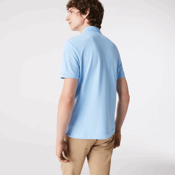 Men Lacoste V0ZN857 Blue HBP Smart Paris Stretch Cotton Pique Polo - Image 3