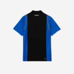 Men Lacoste V0ZN85 Black Blue Yellow XIS Tennis Recycled Polyester Polo Shirt - Image 5