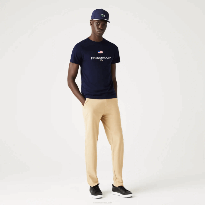 Men Lacoste V0ZN862 Navy Blue 166 Presidents Cup SPORT American Flag T-Shirt - Image 2