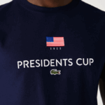 Men Lacoste V0ZN862 Navy Blue 166 Presidents Cup SPORT American Flag T-Shirt - Image 4