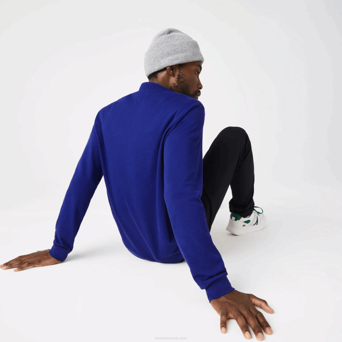 Men Lacoste V0ZN864 Blue BDM Original L.12.12 Long Sleeve Polo - Image 3