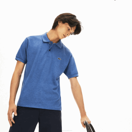Men Lacoste V0ZN865 Blue Chine 5CH Original L.12.12 Heathered Polo