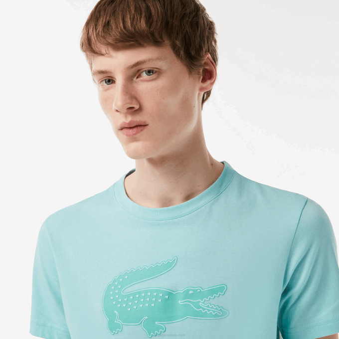 Men Lacoste V0ZN86 Light Green ZKI SPORT 3D Print Crocodile Breathable Jersey T-Shirt - Image 2